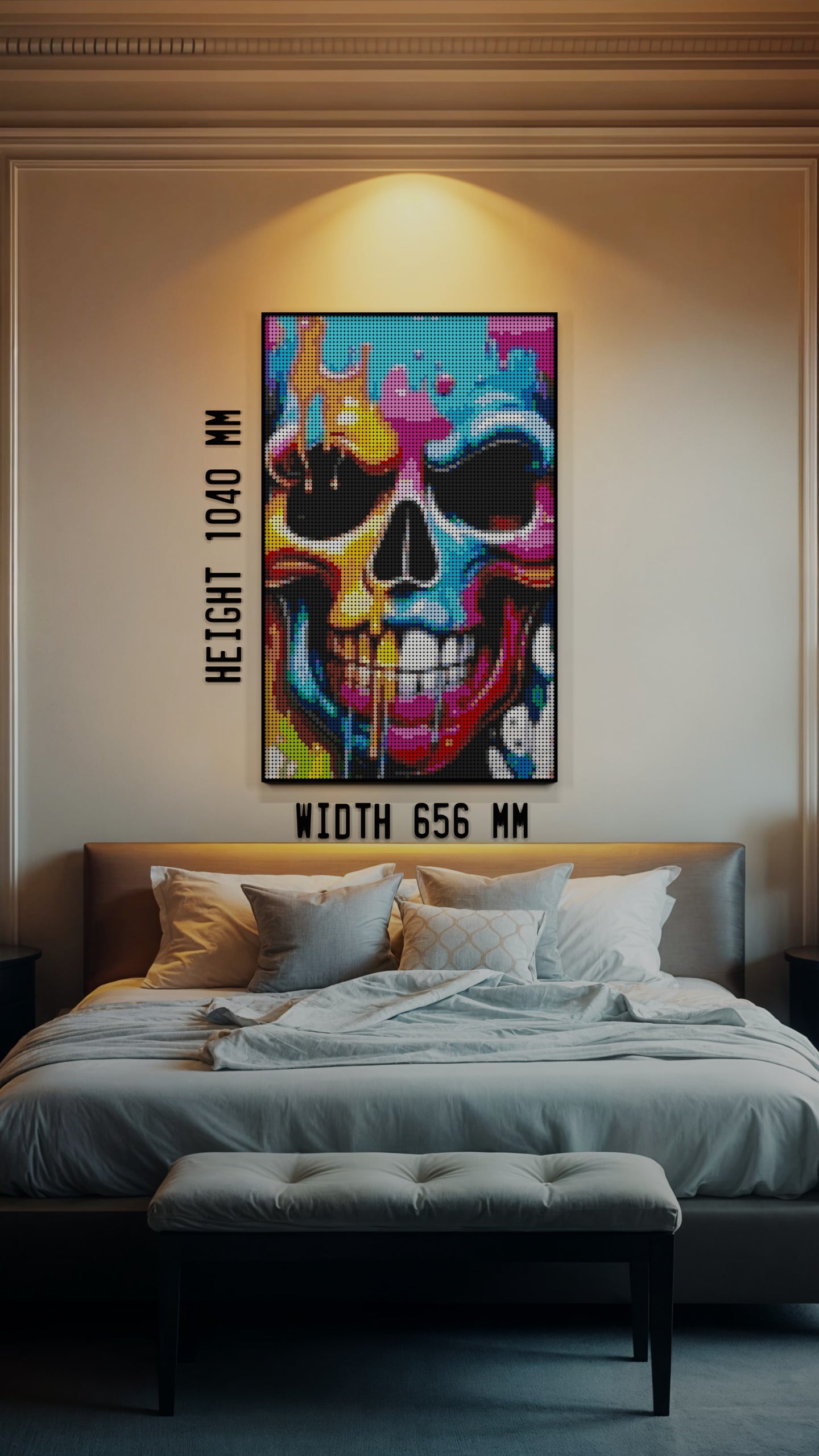 Vivid Decay LEGO® Style mosaic pixel art design for display